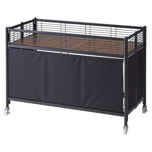 店舗用品店舗什器中折れワゴンブラックフレームW120cmブラックテントの商品画像