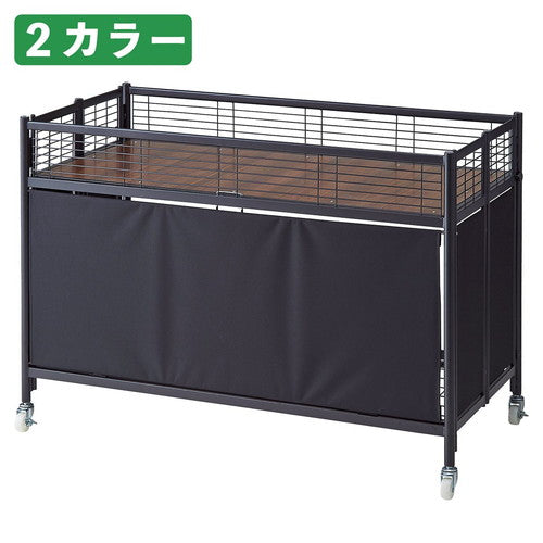 店舗用品店舗什器中折れワゴンブラックフレームW120cmブラウンテントの商品画像