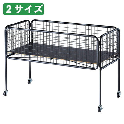 店舗用品店舗什器ユニットワゴン黒浅型W90cmの商品画像