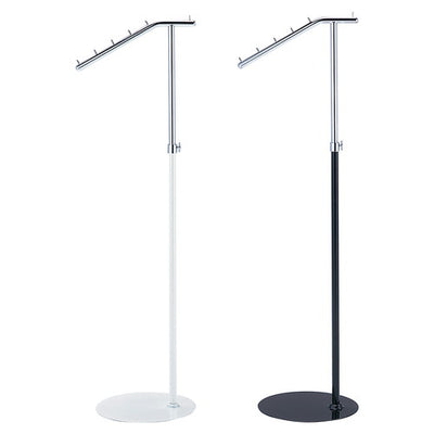 店舗用品店舗什器傾斜ハンガーラック白の商品画像