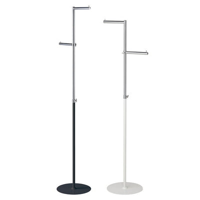 店舗用品店舗什器可変式ハンガー丸パイプ白の商品画像