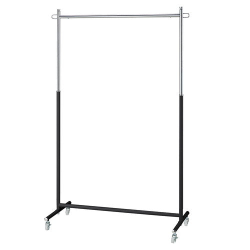 店舗用品店舗什器プッシュ式ハンガーラック黒の商品画像