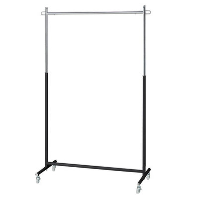 店舗用品店舗什器プッシュ式ハンガーラック黒の商品画像