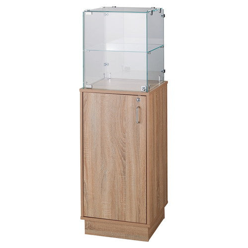 店舗用品店舗什器木製ガラスタワーショーケースラスティック柄の商品画像