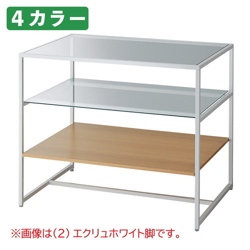 店舗用品店舗什器3段テーブルブラック脚ダークブラウンの商品画像