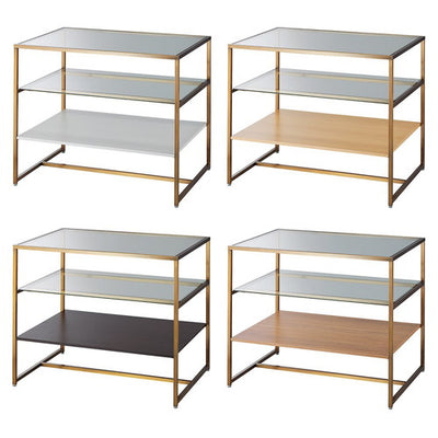 店舗用品店舗什器3段テーブルアンティークゴールド脚ホワイトの商品画像