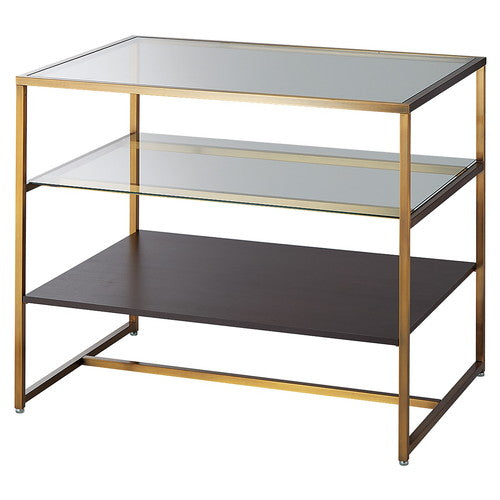 店舗用品店舗什器3段テーブルアンティークゴールド脚ダークブラウンの商品画像