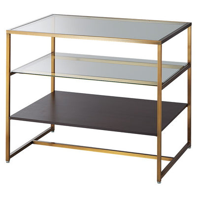 店舗用品店舗什器3段テーブルアンティークゴールド脚ダークブラウンの商品画像