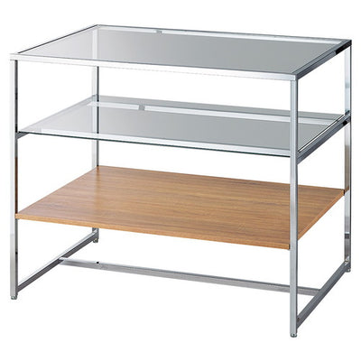 店舗用品店舗什器3段テーブルクローム脚ラスティック柄の商品画像