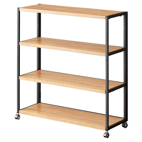 店舗用品店舗什器ひな段シェルフブラック脚エクリュ3段1列の商品画像