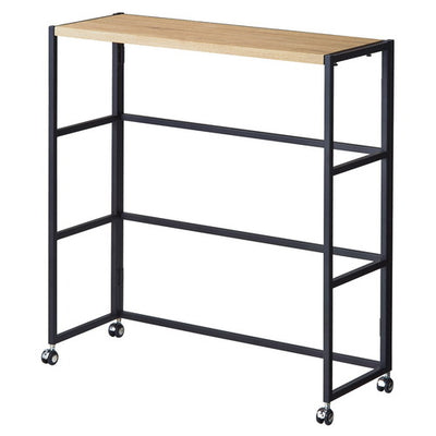 店舗用品店舗什器ひな段シェルフブラック脚ラスティック柄3段1列の商品画像