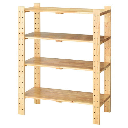 店舗用品店舗什器ウッドシェルフW90cmH120cm棚4段の商品画像