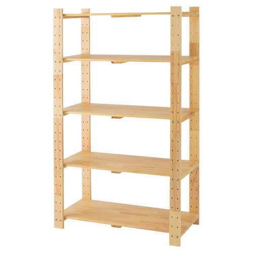 店舗用品店舗什器ウッドシェルフW90cmH150cm棚5段の商品画像