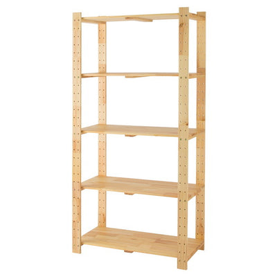 店舗用品店舗什器ウッドシェルフW90cmH180cm棚5段の商品画像