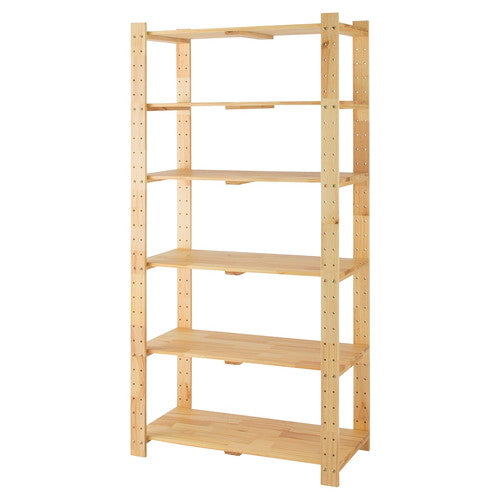 店舗用品店舗什器ウッドシェルフW90cmH180cm棚6段の商品画像