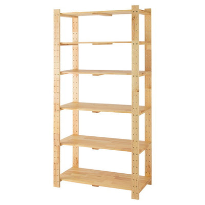 店舗用品店舗什器ウッドシェルフW90cmH180cm棚6段の商品画像