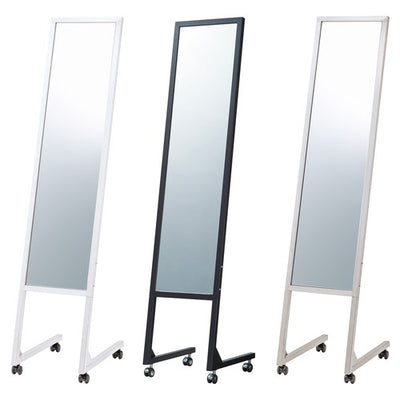 店舗用品店舗什器L字脚ミラー(鏡厚5mm)ホワイトの商品画像