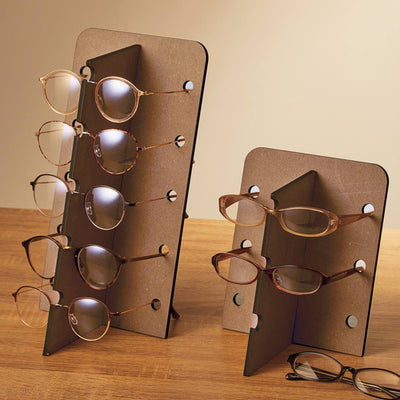 店舗用品演出用品木製組立式メガネディスプレイ3本用の商品画像