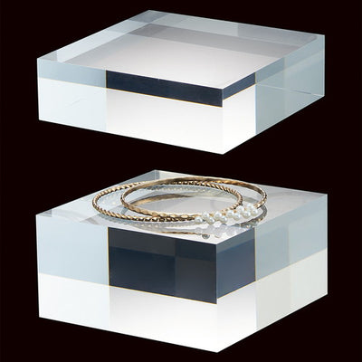 店舗用品演出用品アクリル角柱10cm角H3cmの商品画像