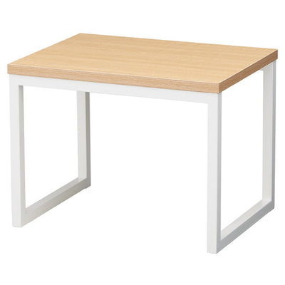 店舗用品演出用品スチール脚コの字型ディスプレイエクリュ×白脚W35cmの商品画像