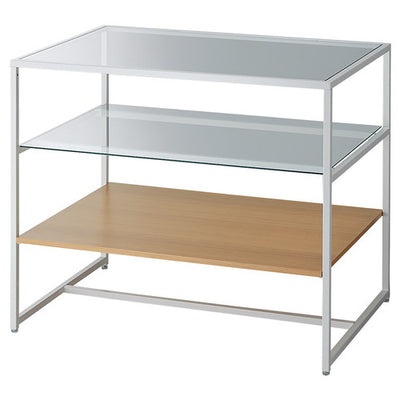 店舗用品店舗什器3段テーブルホワイト脚エクリュの商品画像