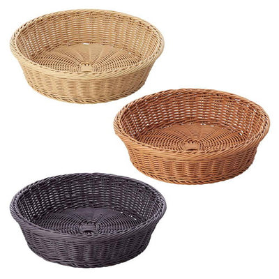 店舗用品演出用品PP製丸型バスケットナチュラルの商品画像