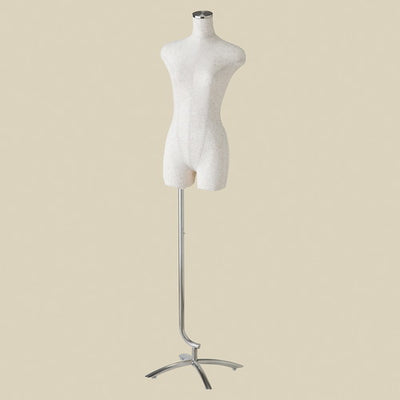 店舗用品ディスプレイ用品婦人ヤング芯地張トルソーベースステンレスの商品画像