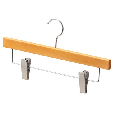 店舗用品ディスプレイ用品木製ボトムハンガーナチュラル下型クリップ付きの商品画像