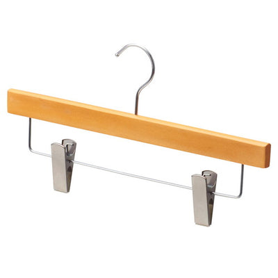店舗用品ディスプレイ用品木製ボトムハンガーナチュラル下型クリップ付きの商品画像