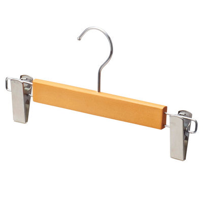 店舗用品ディスプレイ用品木製ボトムハンガーナチュラル外型クリップ付きの商品画像