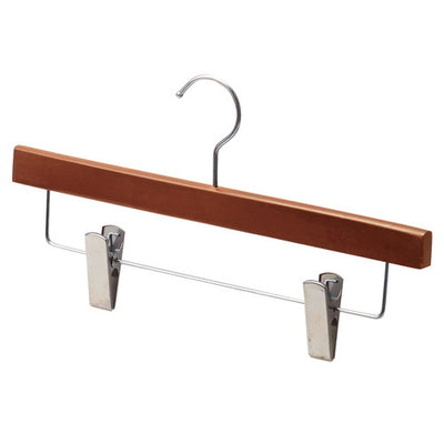 店舗用品ディスプレイ用品木製ボトムハンガーブラウン下型クリップ付きの商品画像