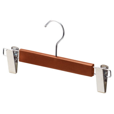 店舗用品ディスプレイ用品木製ボトムハンガーブラウン外型クリップ付きの商品画像