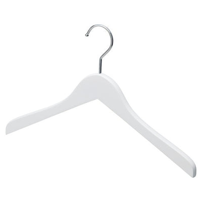 店舗用品ディスプレイ用品木製ハンガーホワイト平型W38cmの商品画像