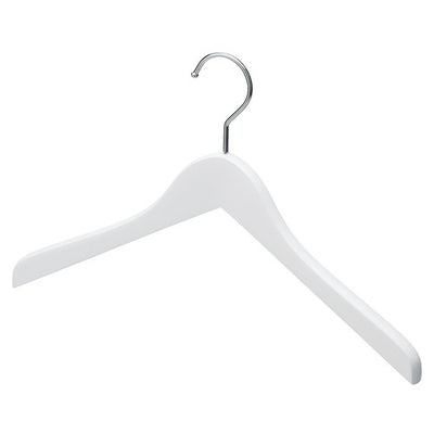 店舗用品ディスプレイ用品木製ハンガーホワイト屈折型W38cmの商品画像
