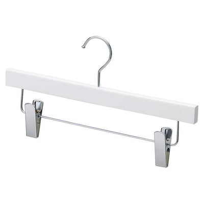 店舗用品ディスプレイ用品木製ボトムハンガーホワイト下型クリップ付きの商品画像