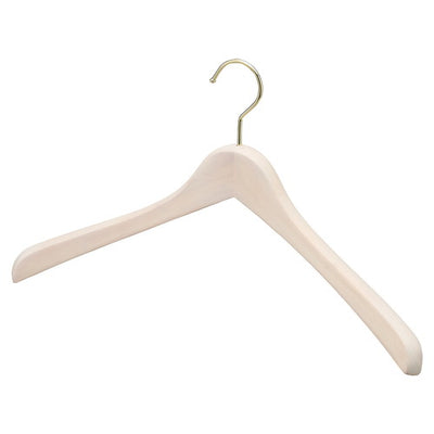 店舗用品ディスプレイ用品木製ハンガー白染め湾曲型W42cmの商品画像