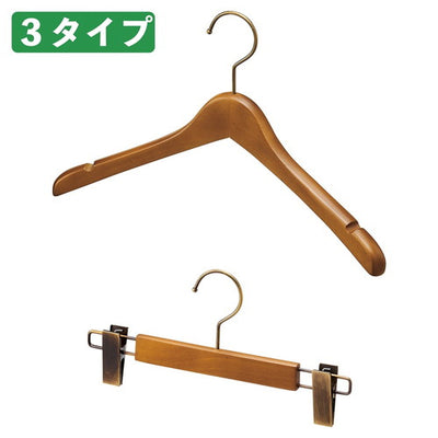 店舗用品ディスプレイ用品木製ハンガーオーク湾曲型W42cmの商品画像