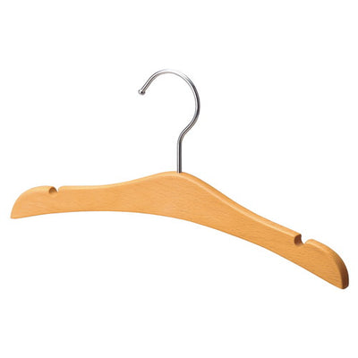 店舗用品ディスプレイ用品子供用木製ハンガークリア平型溝付きW32cmの商品画像