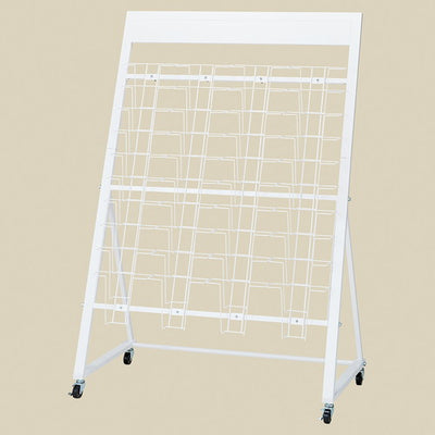 店舗用品サイン・掲示用品キャスター付きカタログスタンドA410段ホワイト4列の商品画像