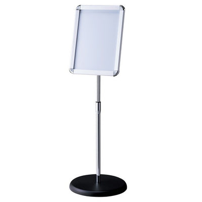 店舗用品サイン・掲示用品フロントオープンパネル付きメディアスタンドA3シルバーの商品画像