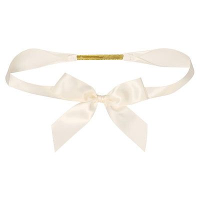 店舗用品ラッピング用品リボン付きゴムタグSアイボリーの商品画像