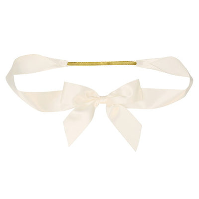 店舗用品ラッピング用品リボン付きゴムタグLアイボリーの商品画像