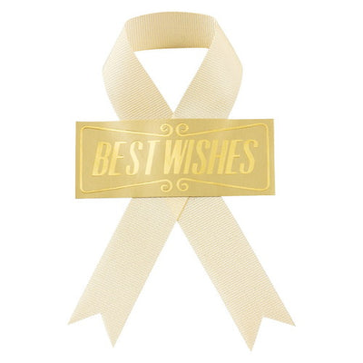 店舗用品ラッピング用品リボン付きシール強粘着タイプベストウィッシュベージュの商品画像