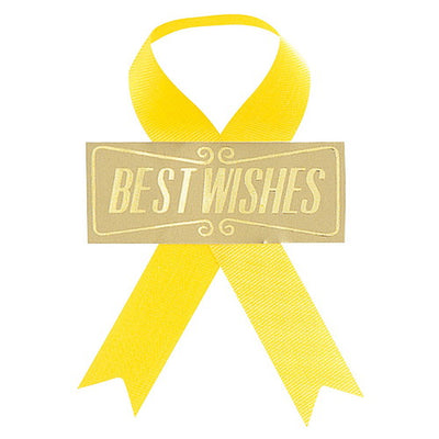 店舗用品ラッピング用品リボン付きシール強粘着タイプベストウィッシュイエローの商品画像