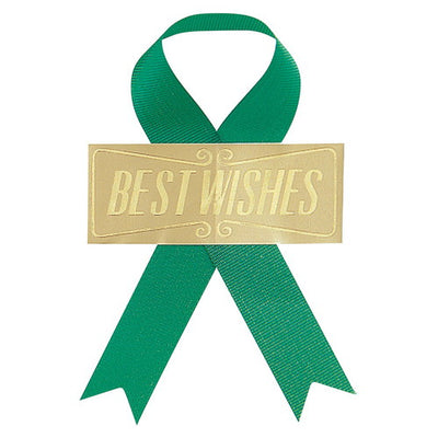 店舗用品ラッピング用品リボン付きシール強粘着タイプベストウィッシュグリーンの商品画像