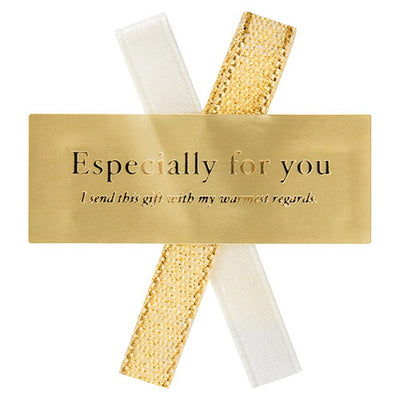 店舗用品ラッピング用品リボン付きシール小ゴールドの商品画像