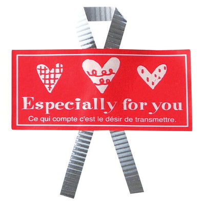 店舗用品ラッピング用品リボン付きシールリトルハートの商品画像