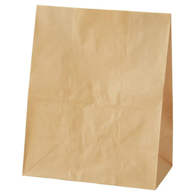 店舗用品ラッピング用品耐油角底袋茶無地18×10.5×22.5cmの商品画像