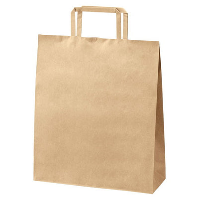 店舗用品ラッピング用品平ひもローコストタイプ茶無地26×10×31cmの商品画像