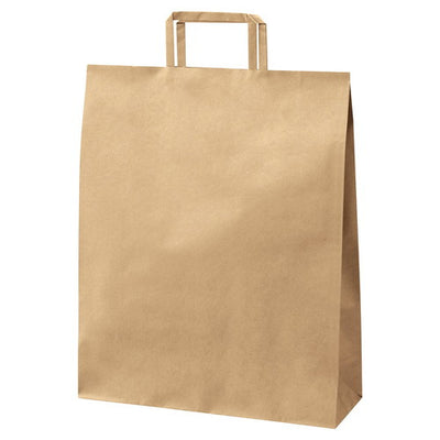 店舗用品ラッピング用品平ひもローコストタイプ茶無地32×11.5×32cmの商品画像